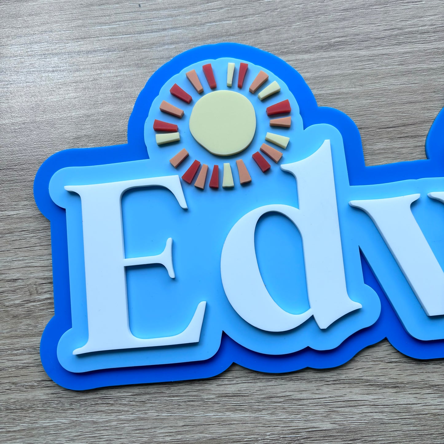 3 Layer Sun & Palm Name Sign