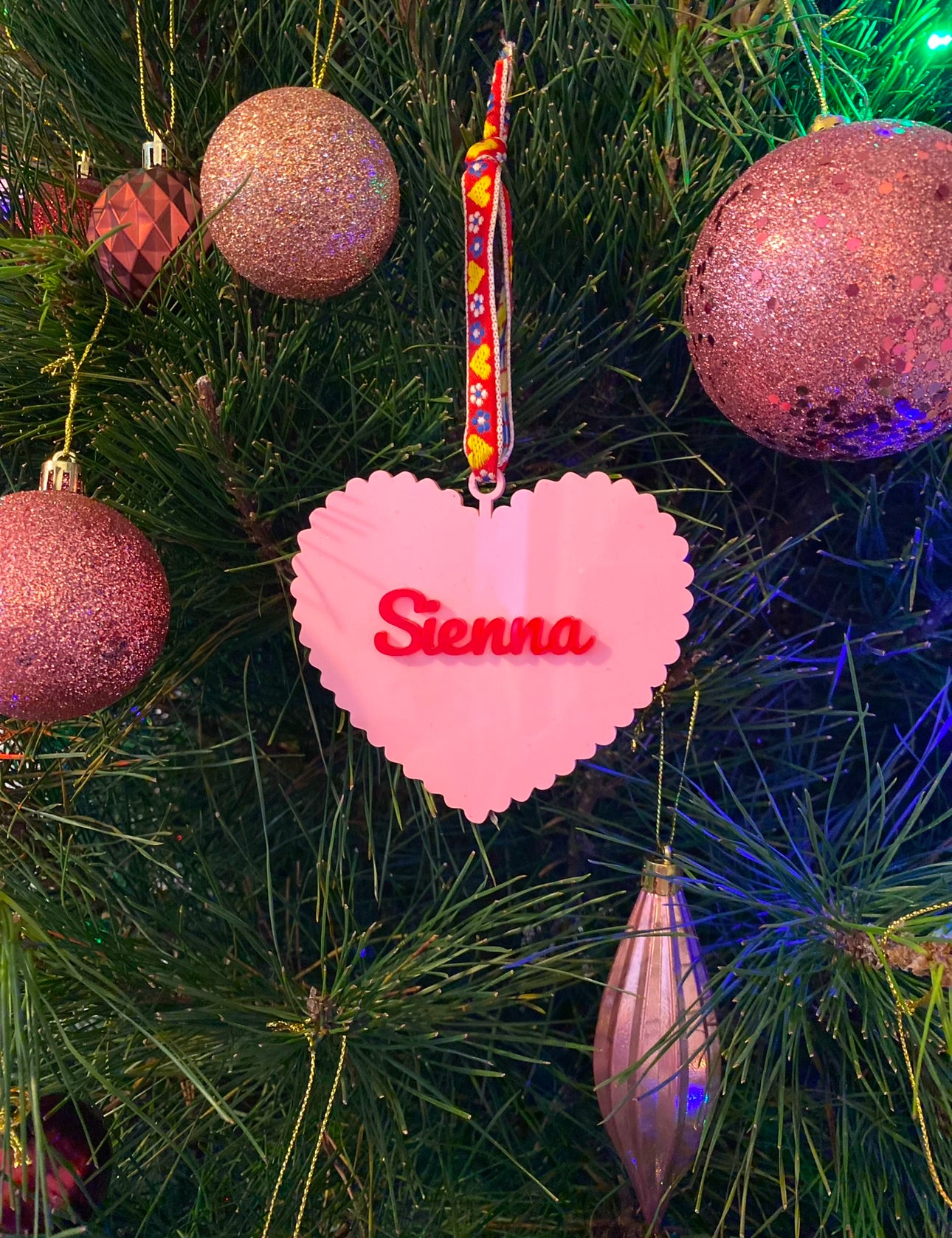 Personalised Acrylic Wavy Love Heart Ornament