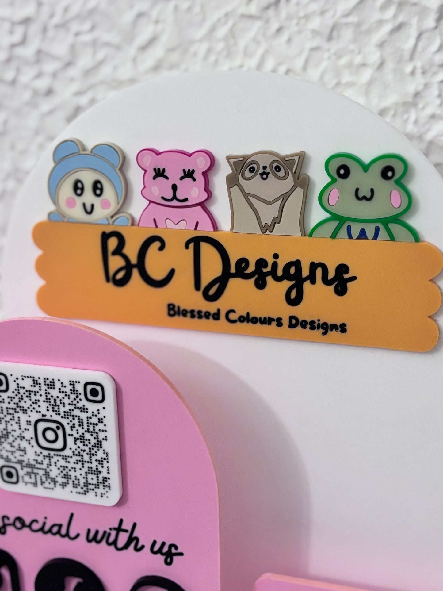 Custom Market Stand Display – With Square Reader Cut-Out & Business Card Holder