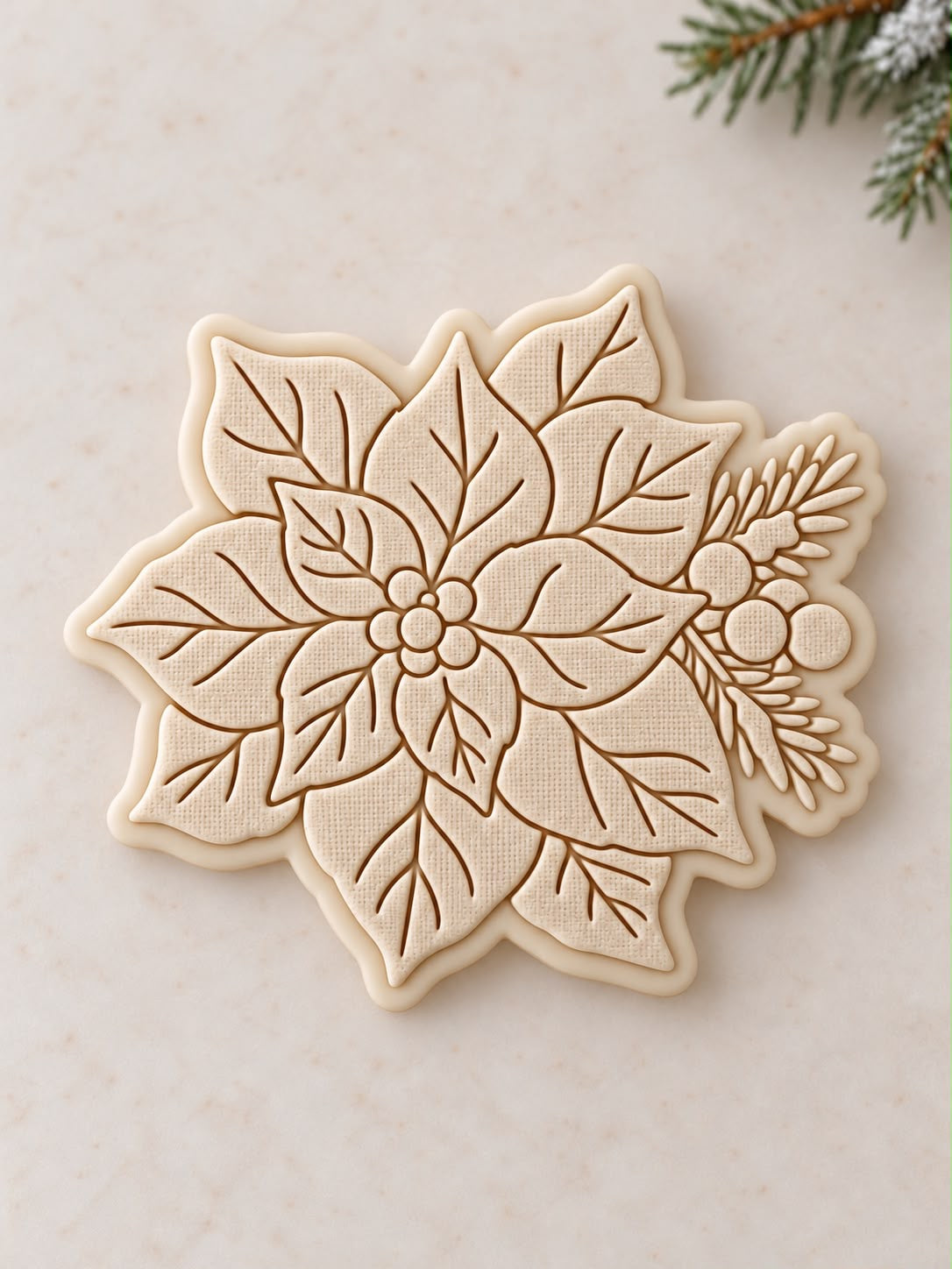 Le Monde de Mely | White Christmas – Christmas Poinsettia Cookie Stamp & Cutter