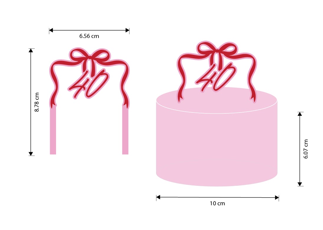 Bow and Age Cake Topper