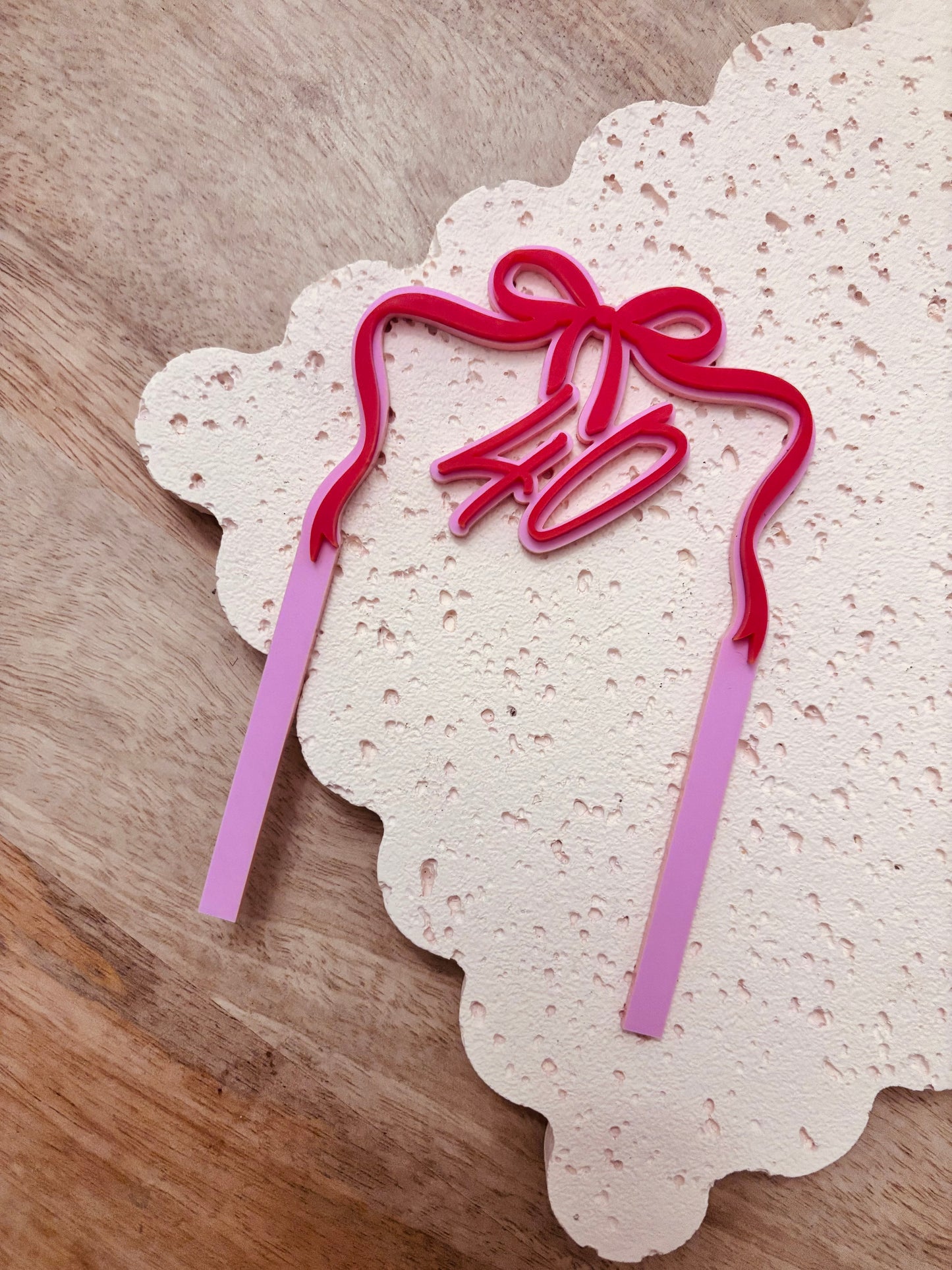 Bow and Age Cake Topper