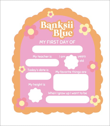 First Last Day of School Wavy Flower Board