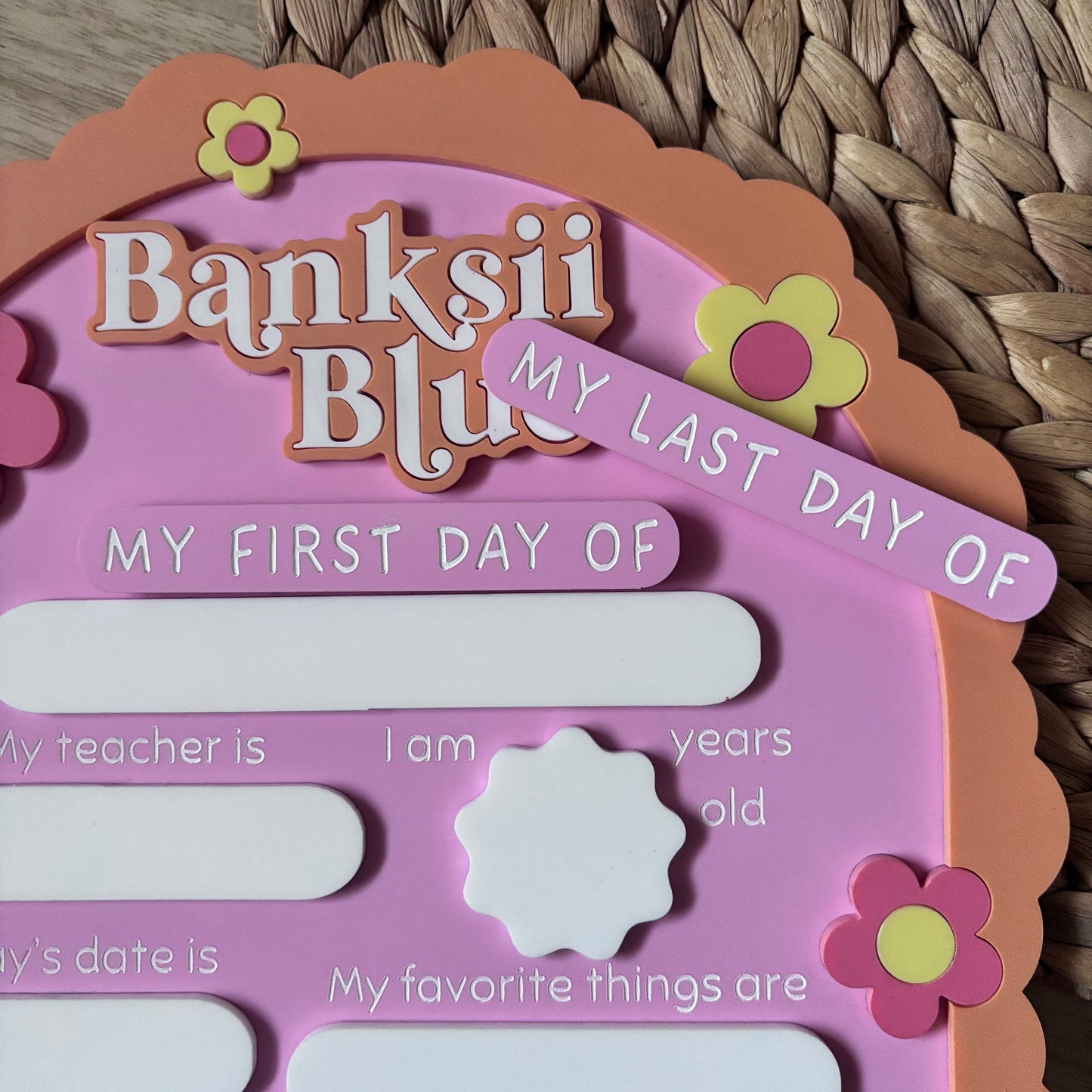First Last Day of School Wavy Flower Board