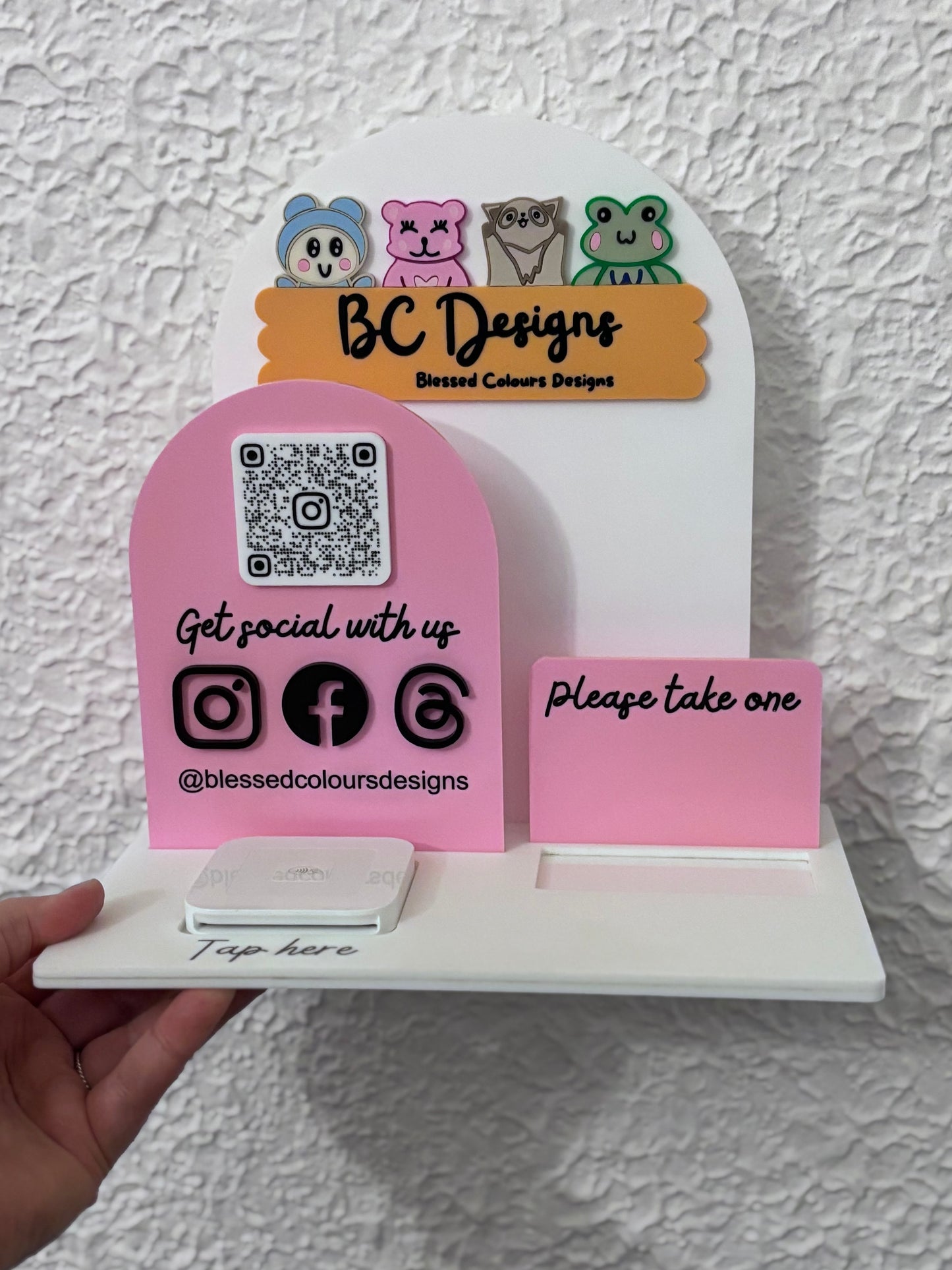 Custom Market Stand Display – With Square Reader Cut-Out & Business Card Holder