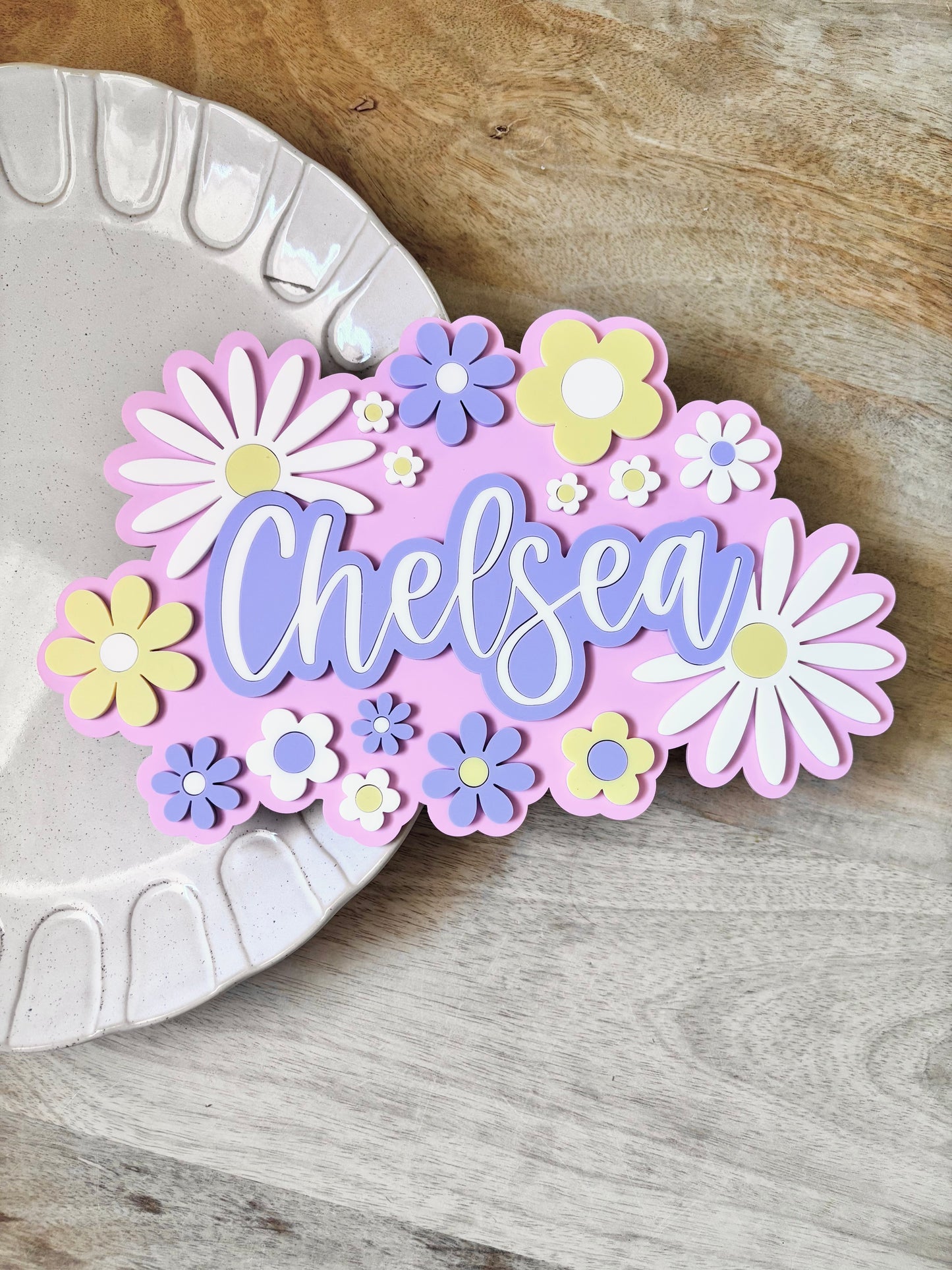 A Field Of Flowers Wall Name Sign