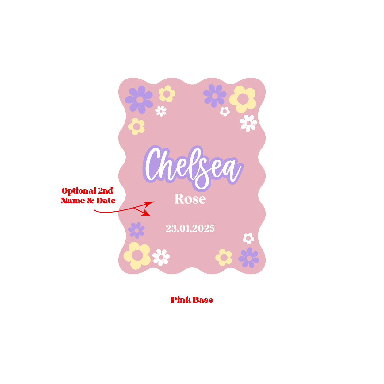 Baby Announcement Wavy Rectangle Board