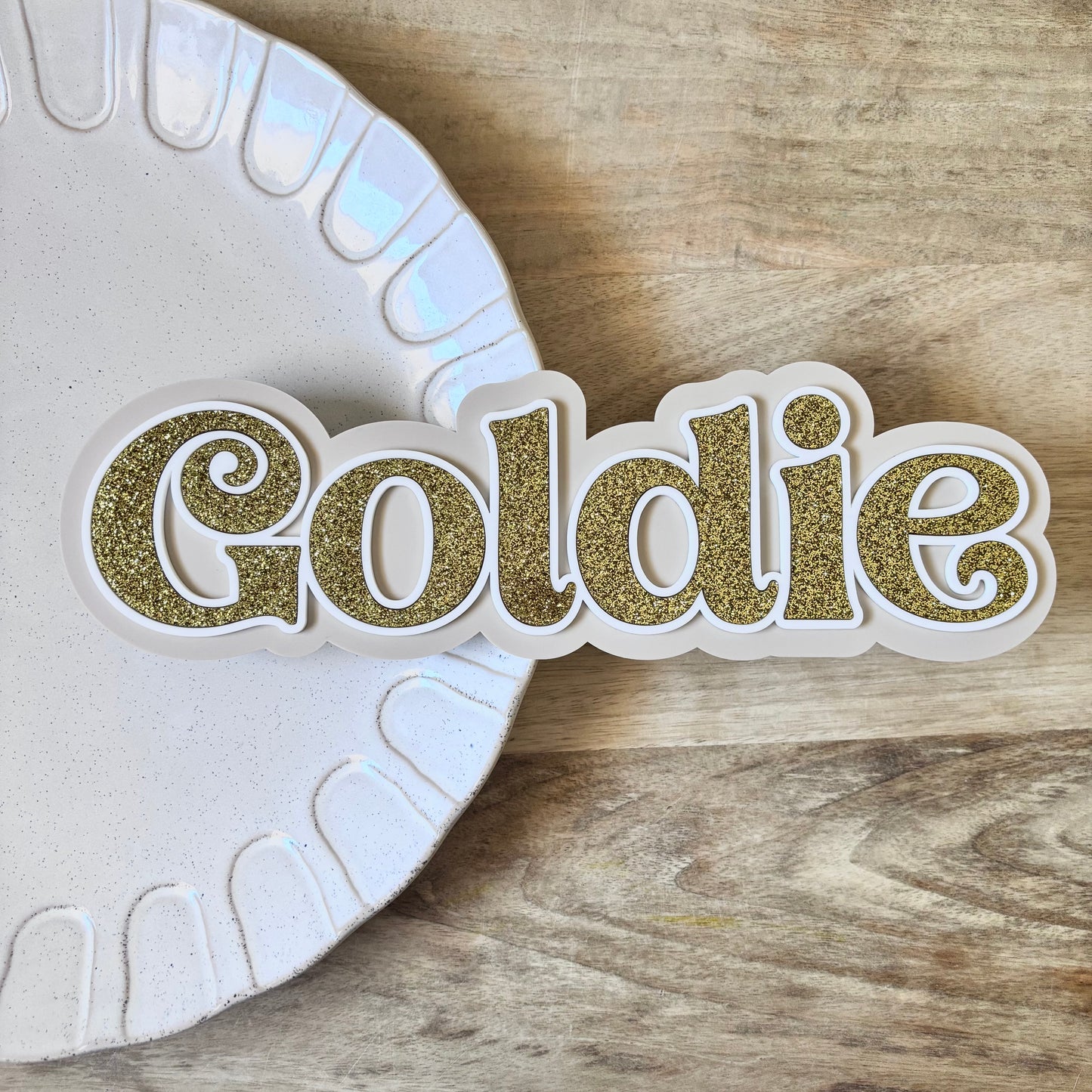 2 Layer Retro Sparkle Name Sign