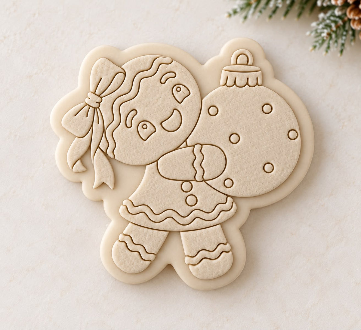 Le Monde de Mely | Gingerbread Girl with Bauble Cookie Stamp