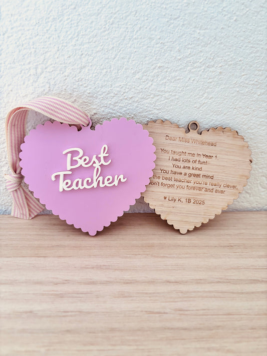 Personalised Reversible Wavy Heart Ornament