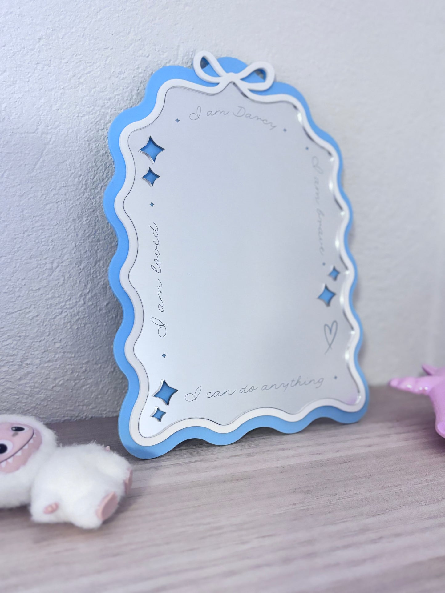 Personalised Affirmation Wavy Bow Arch Mirror