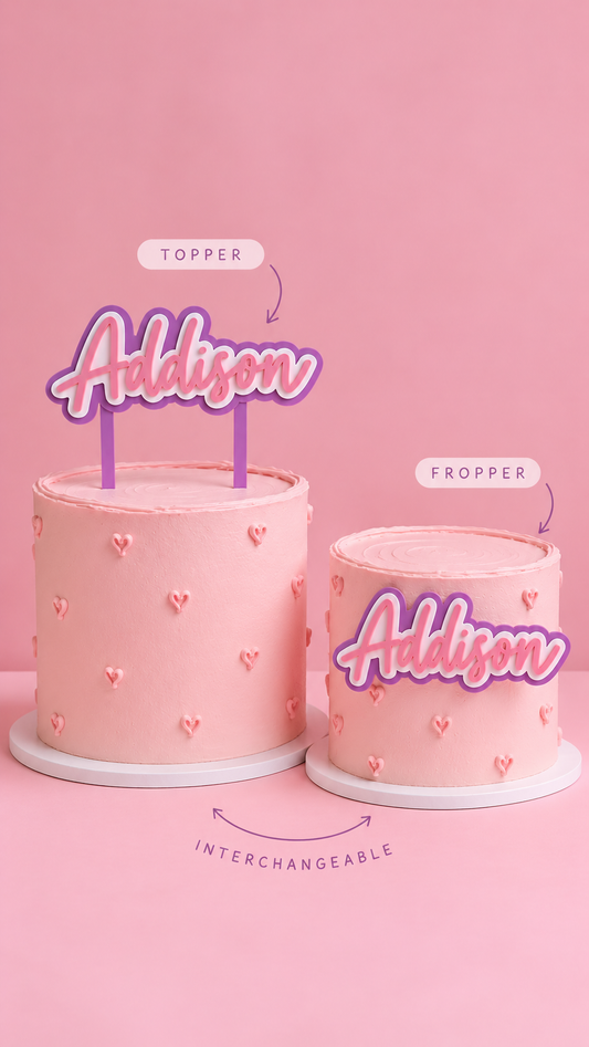 3 Layer Name Cake Interchangeable Topper Fropper