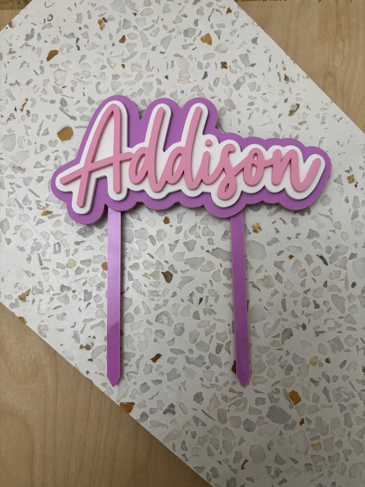 3 Layer Name Cake Interchangeable Topper Fropper