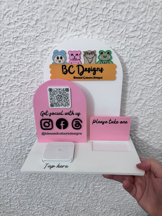 Custom Market Stand Display – With Square Reader Cut-Out & Business Card Holder