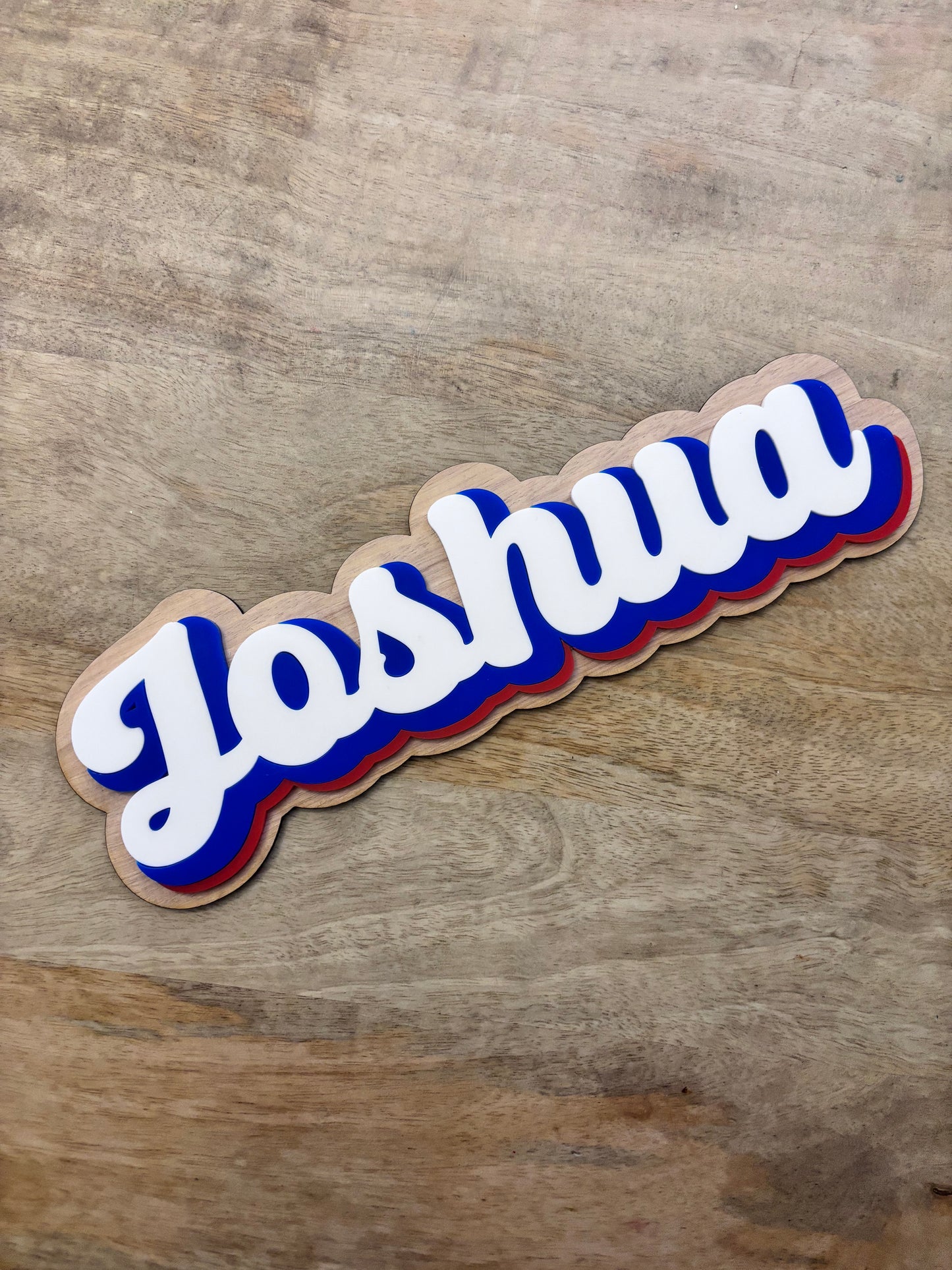 Wood Shadow Name Sign