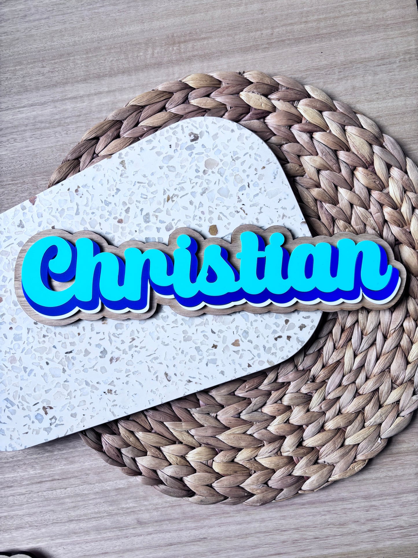 Wood Shadow Name Sign