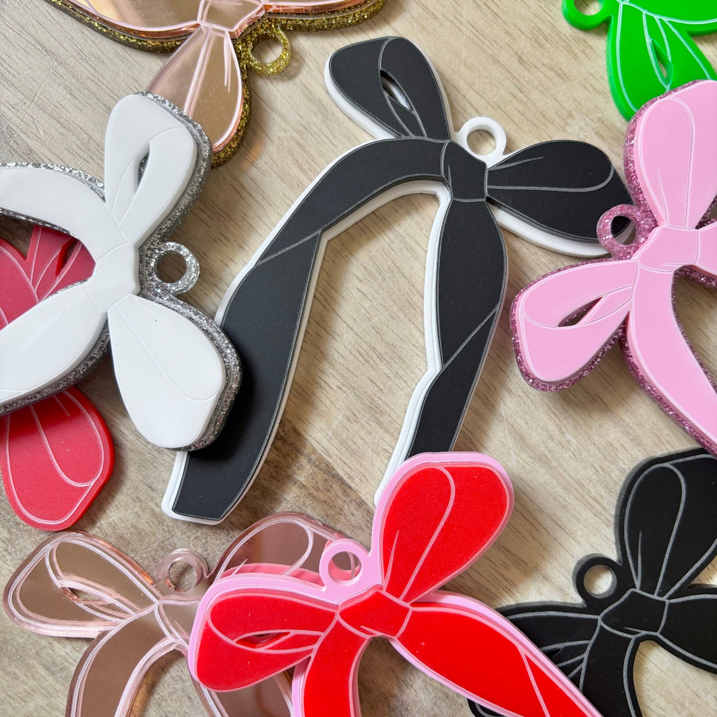 Acrylic Double Layer Bow Ornament (3pk)