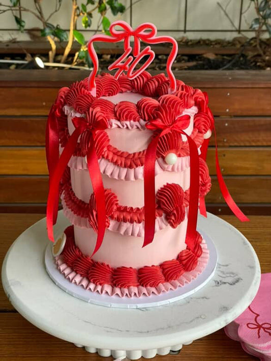 Bow and Age Cake Topper