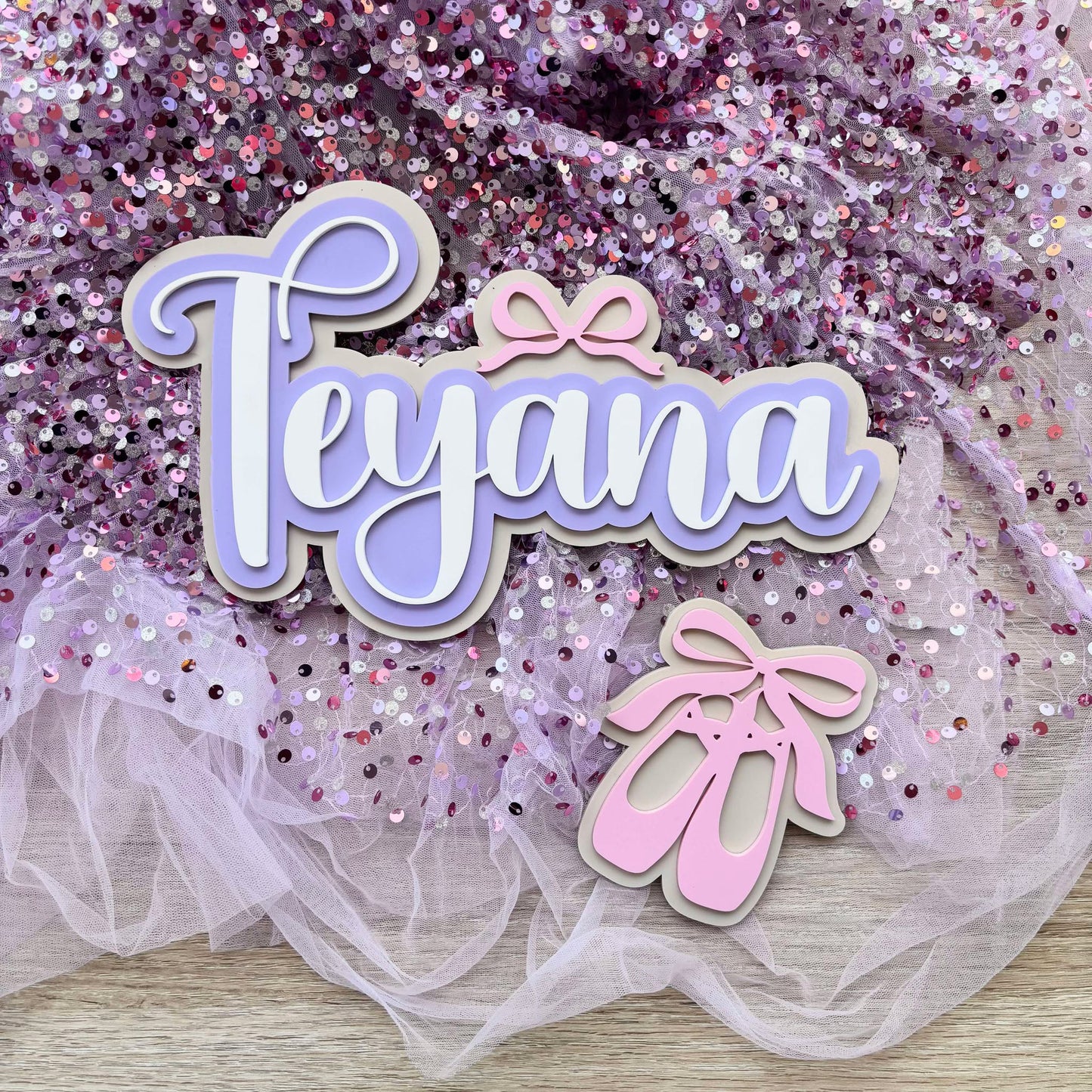 3 Layer Bow Name Sign