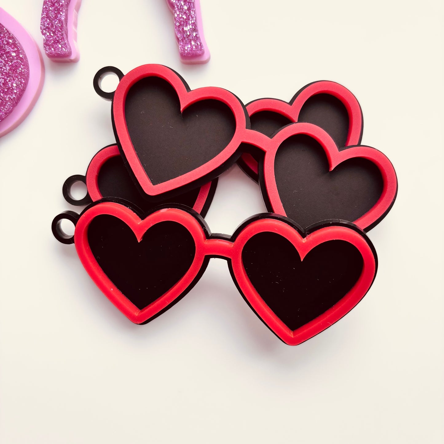 Love Heart Glasses Keyring
