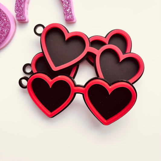 Love Heart Glasses Keyring