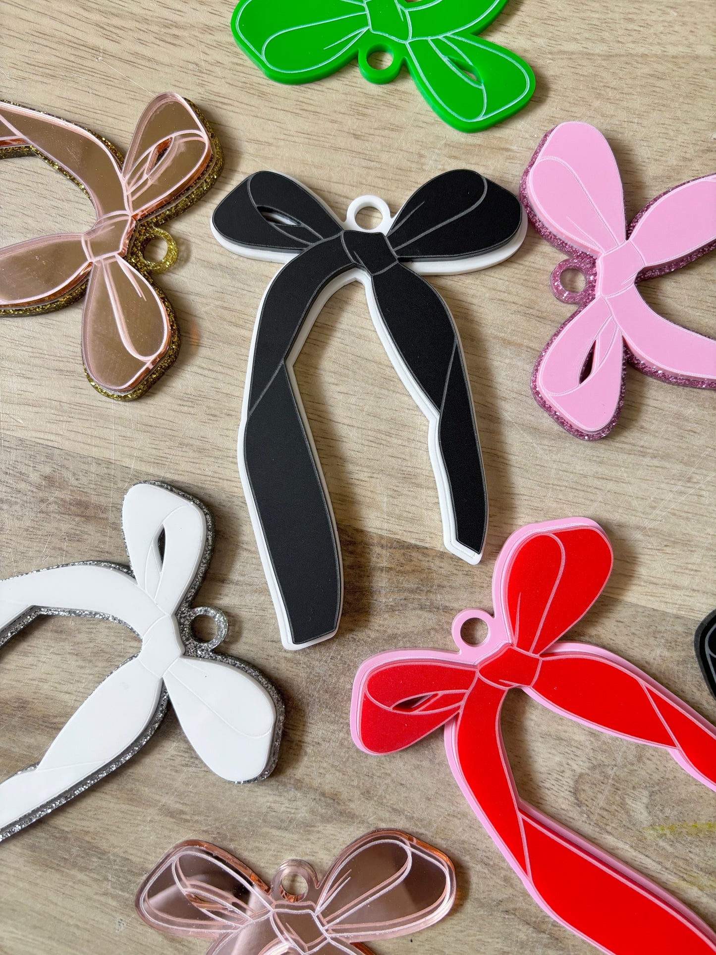 Acrylic Double Layer Bow Ornament (3pk)