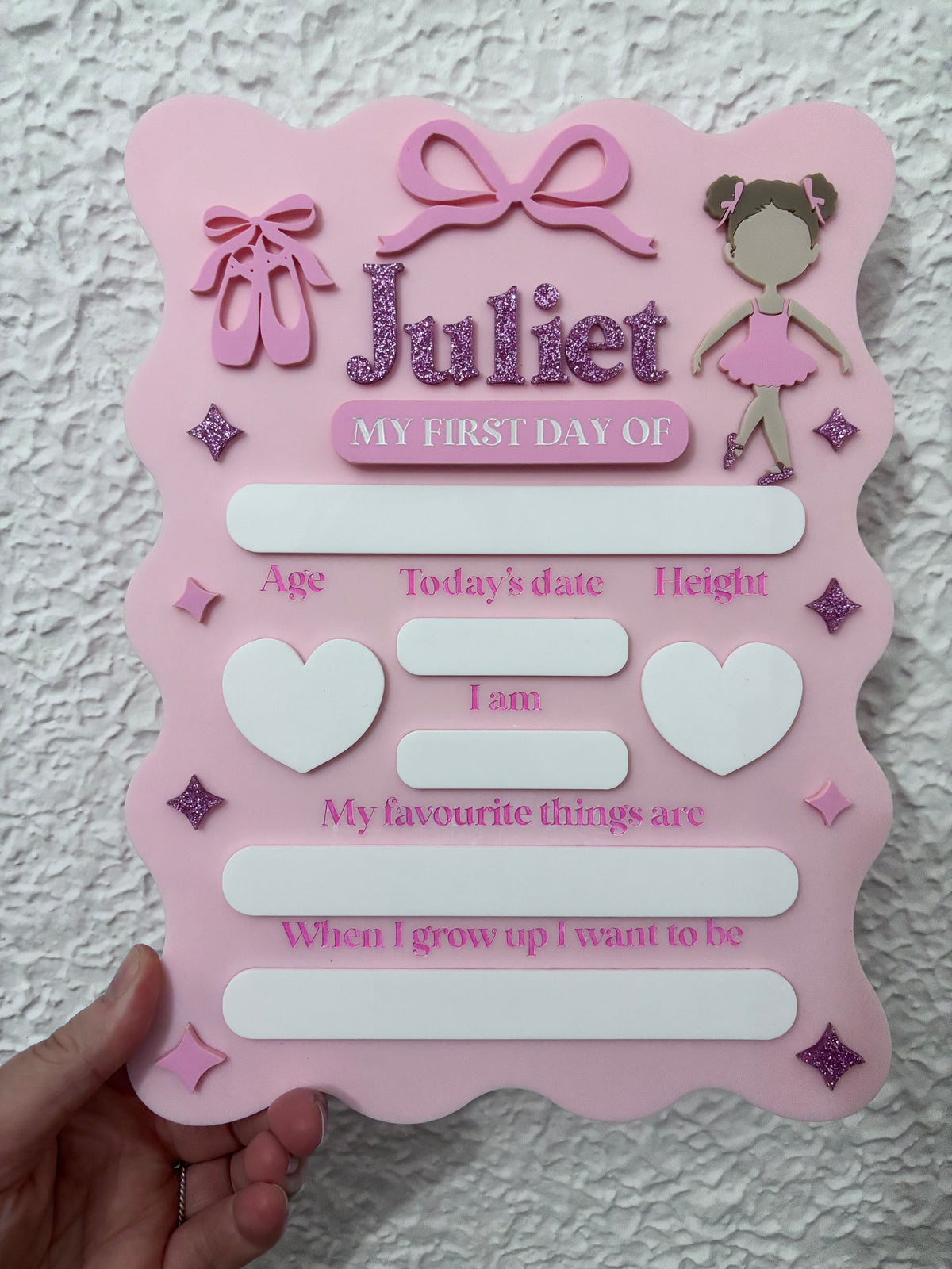 First & Last Day Ballerina Board
