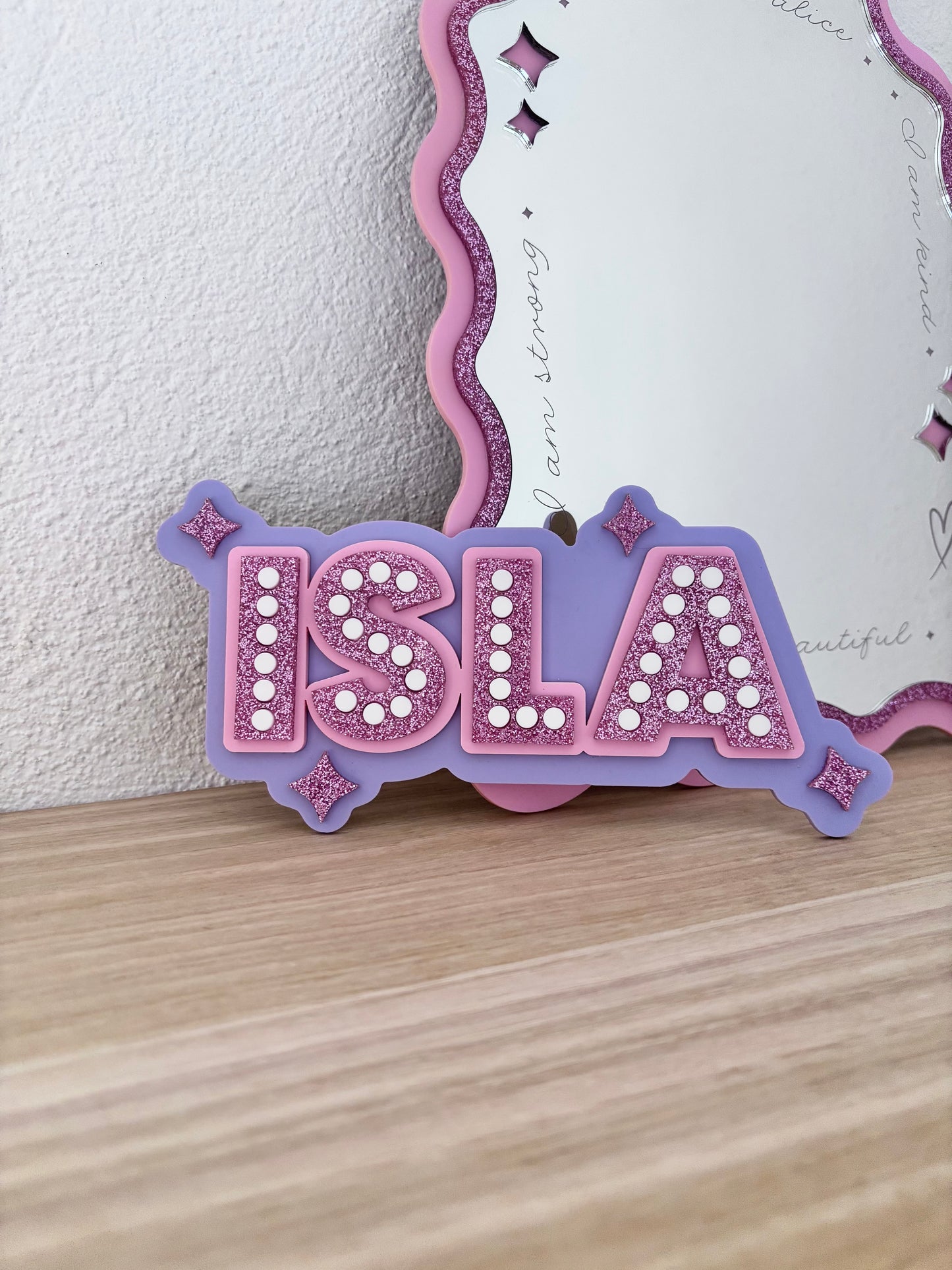 3 Layer Retro Dots Name Sign