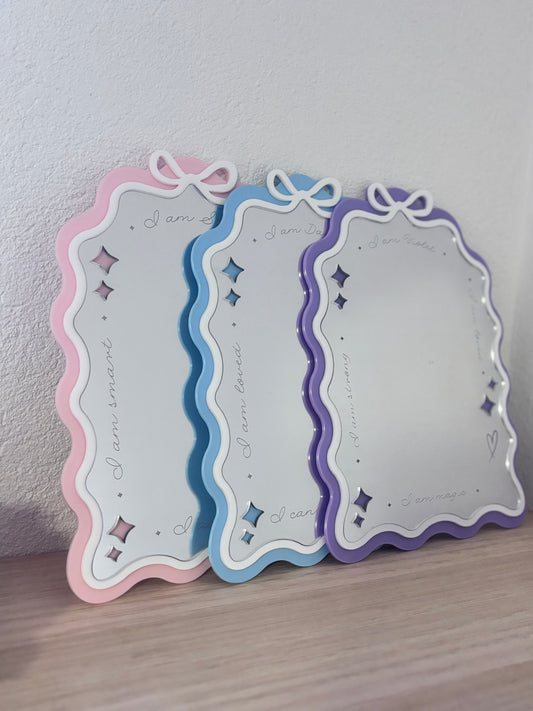 Personalised Affirmation Wavy Bow Arch Mirror