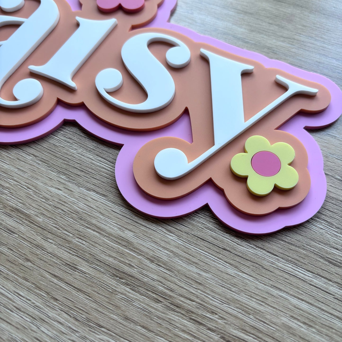 3 Layer Flower Name Sign