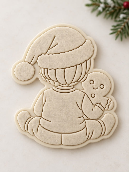 Le Monde de Mely | Classic Christmas – Boy with Gingerbread Man Cookie Stamp