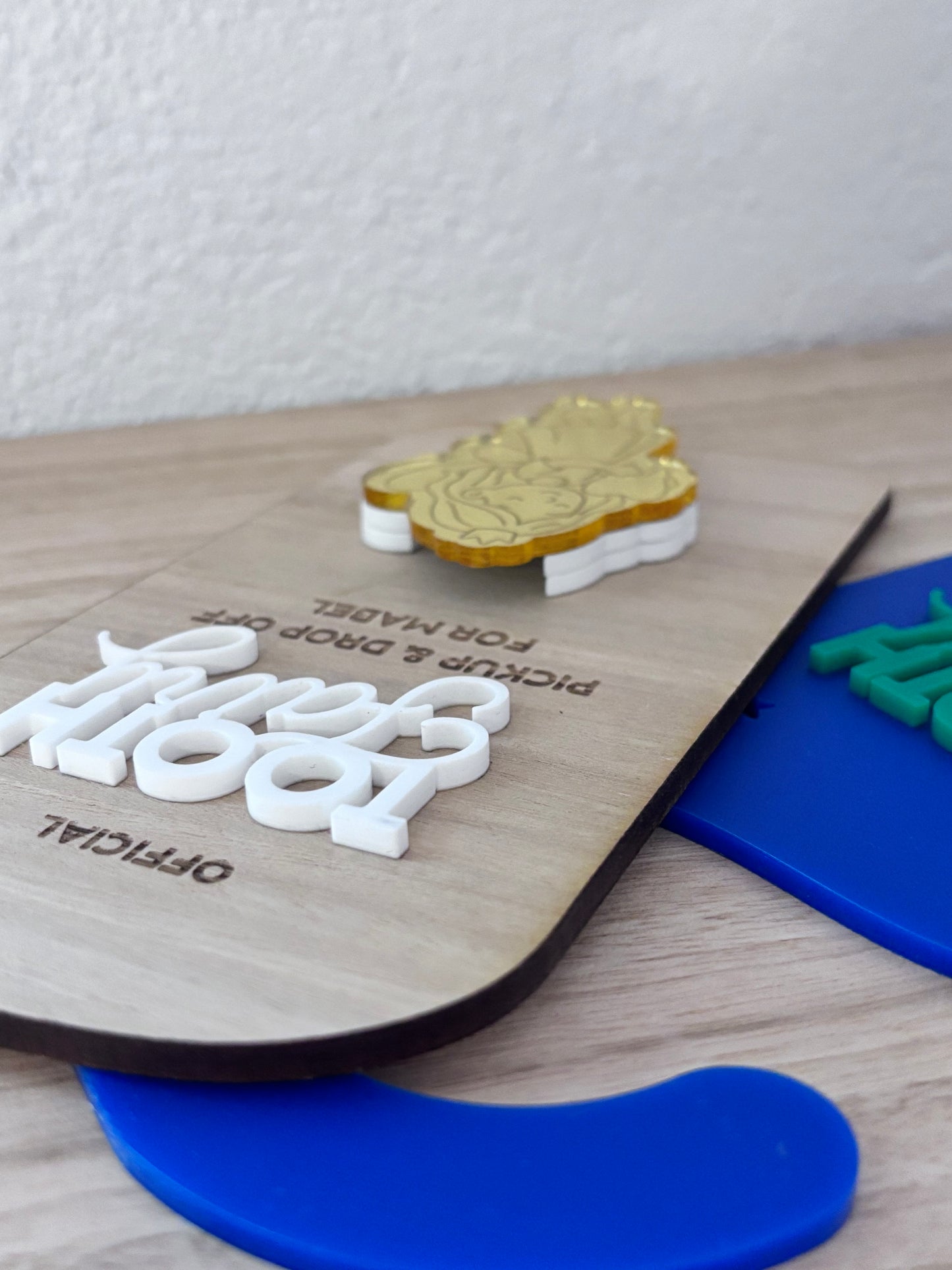 Personalised Wood Finish Tooth Fairy Pickup & Drop off Door Hanger