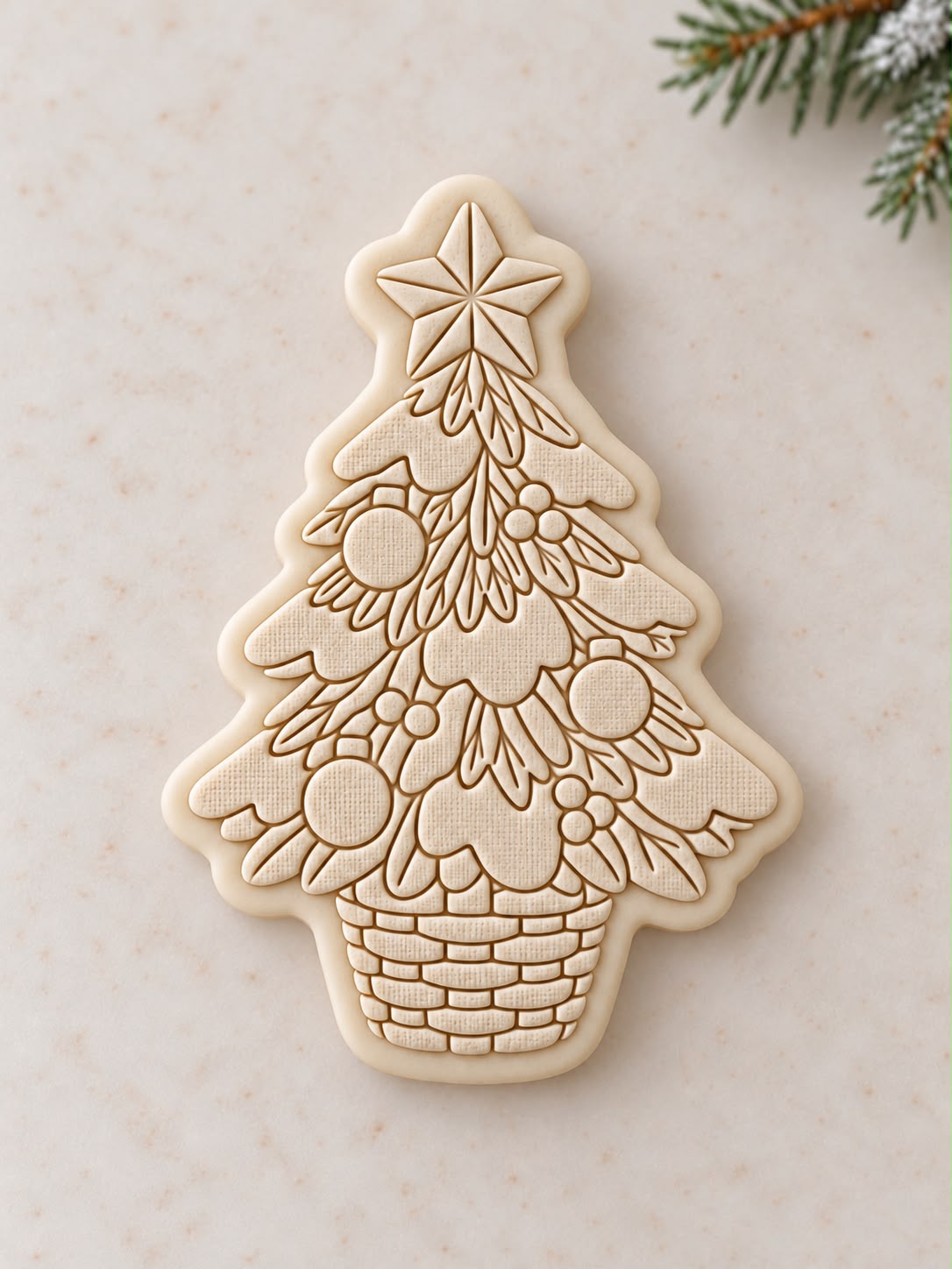 Le Monde de Mely | White Christmas – Christmas Tree Cookie Stamp & Cutter