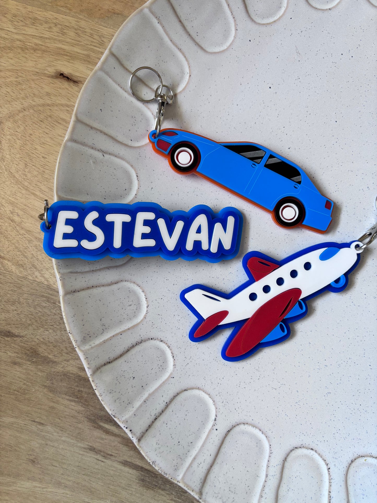 Multi Coloured Kids Name Keyring