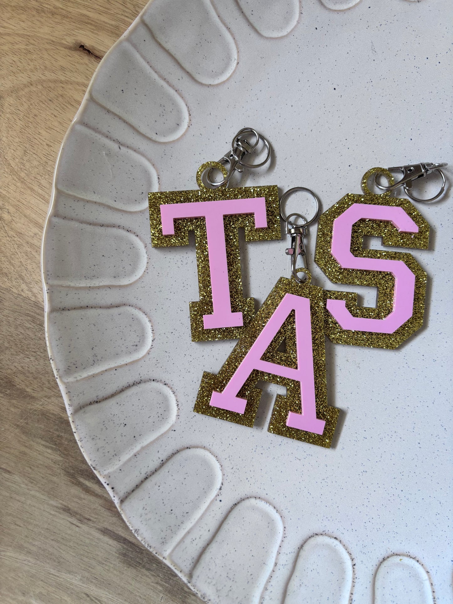 College Letter Keyring