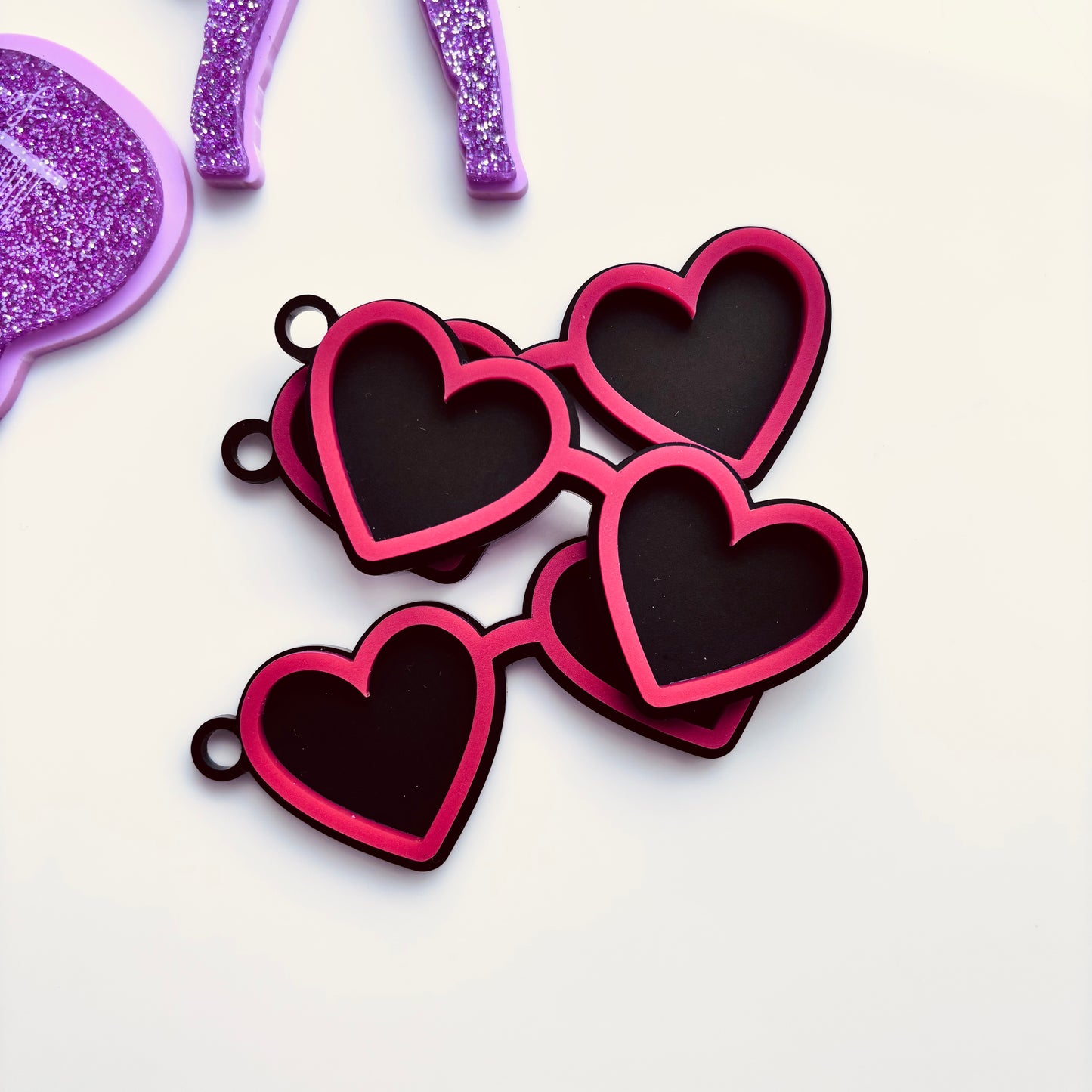 Love Heart Glasses Keyring