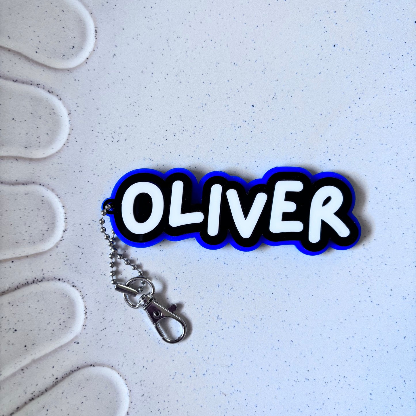 Multi Coloured Kids Name Keyring