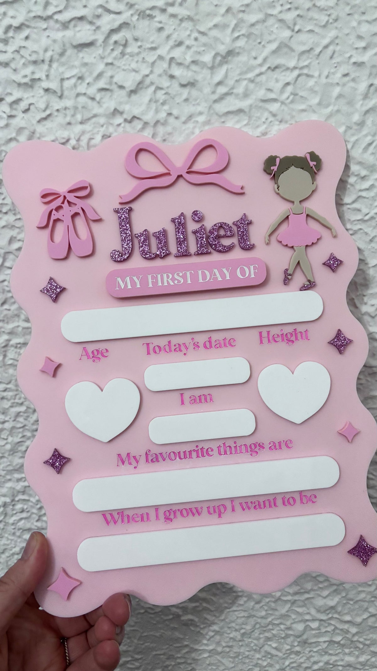 First & Last Day Ballerina Board