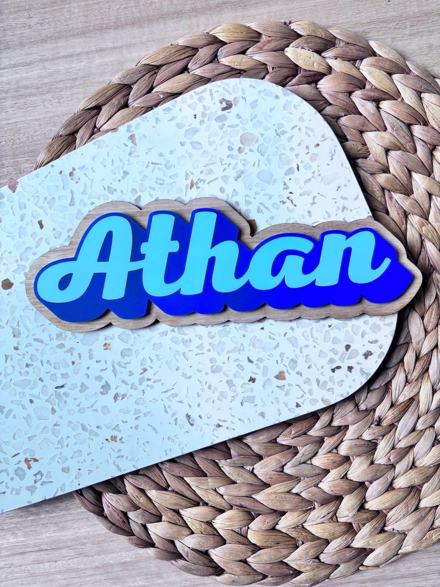 Wood Bubble Name Sign