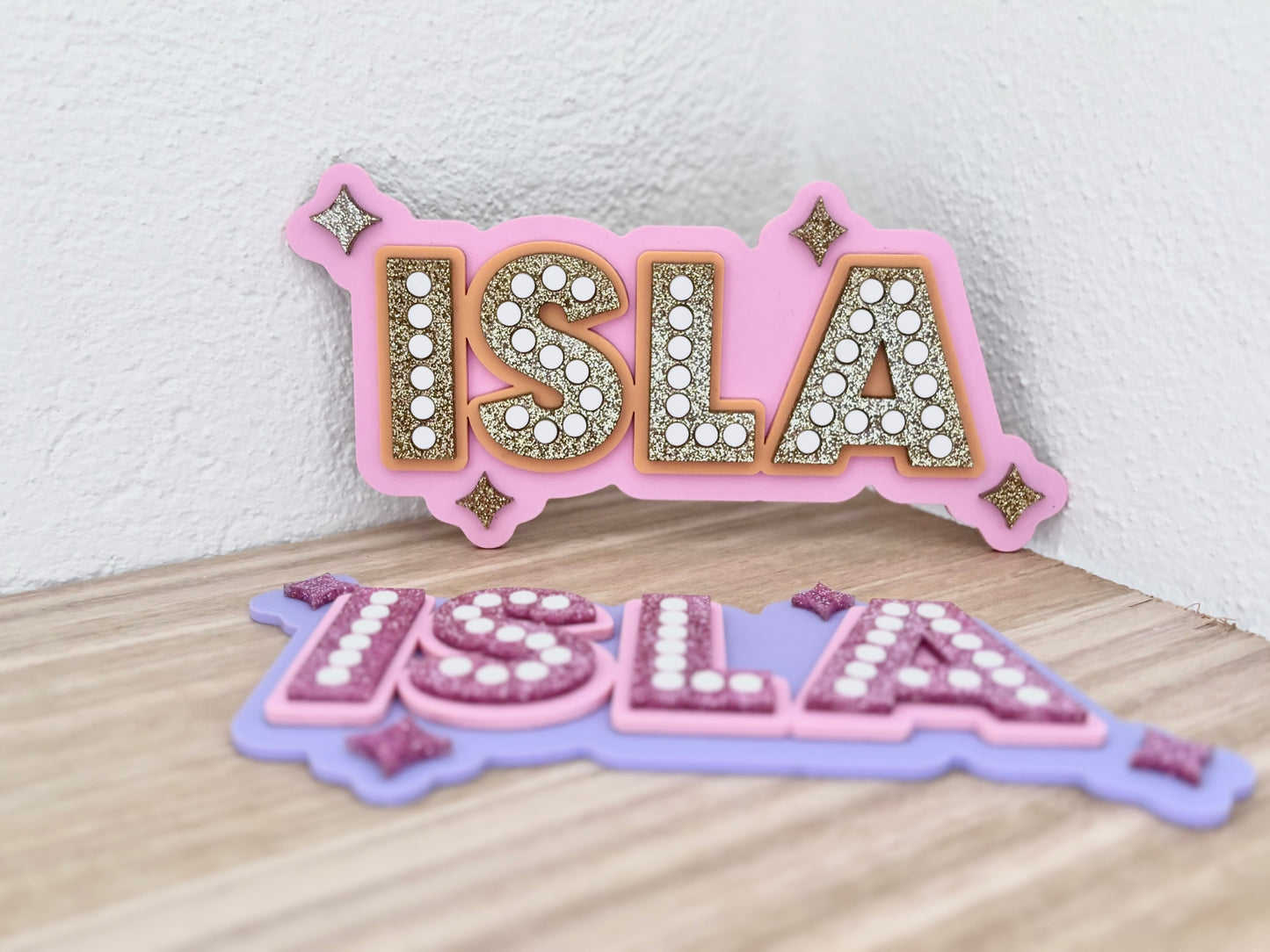 3 Layer Retro Dots Name Sign