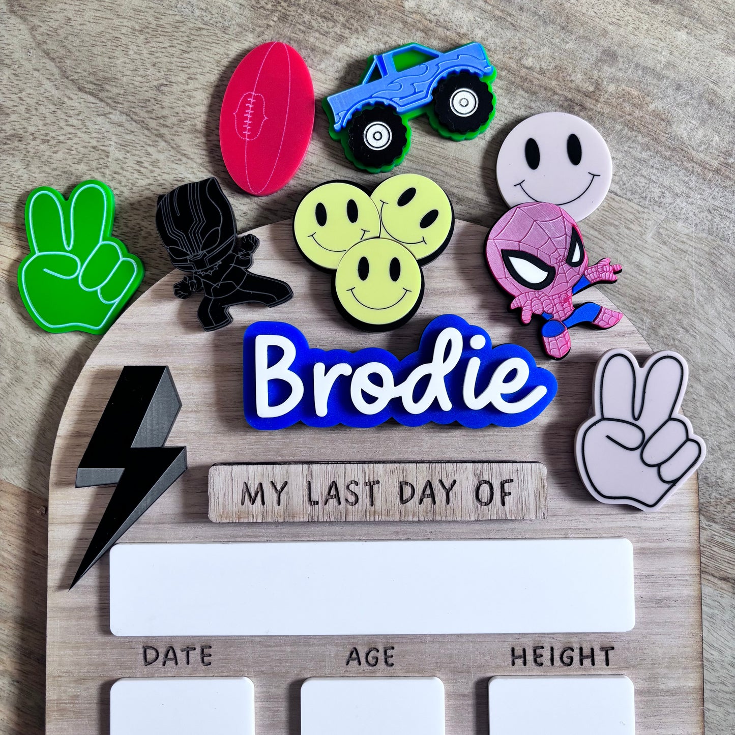 Charms First Last Day of School Wood Board