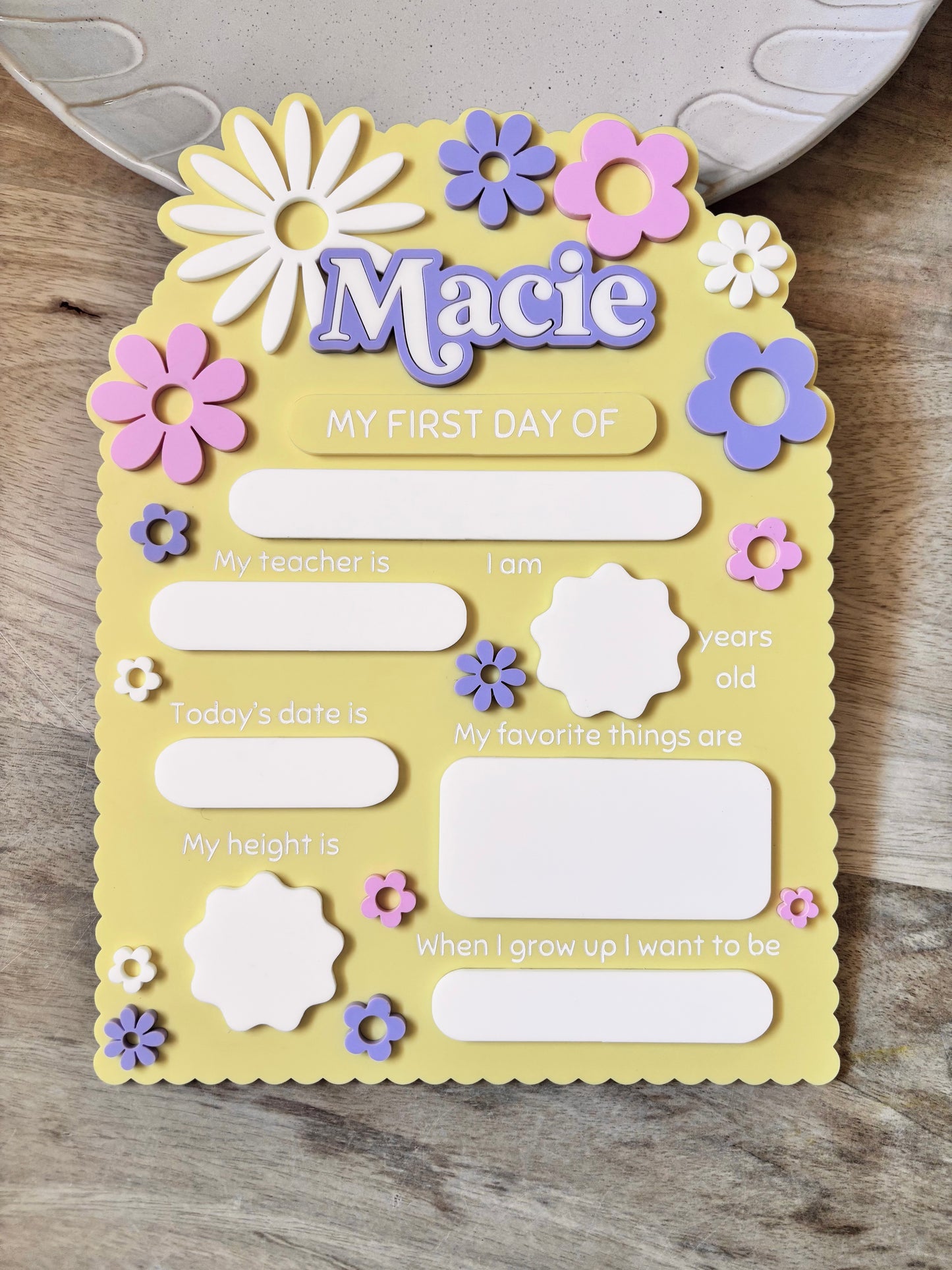 First Last Day of School Flower Board