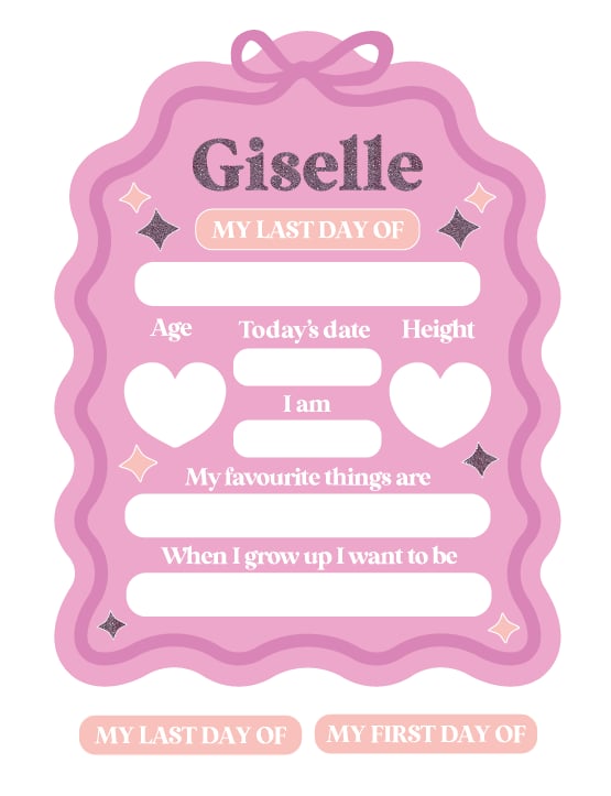 First & Last Day Arch Heart Bow Star Board