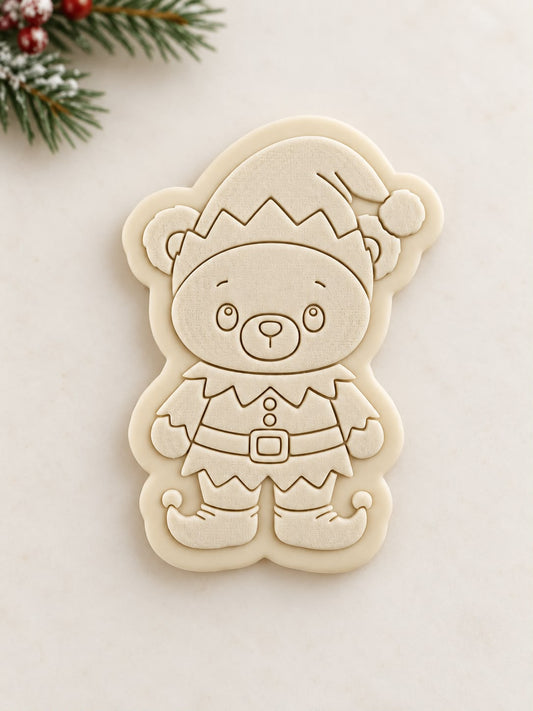 Le Monde de Mely | Christmas Teddies –  Elf Teddy Cookie Stamp