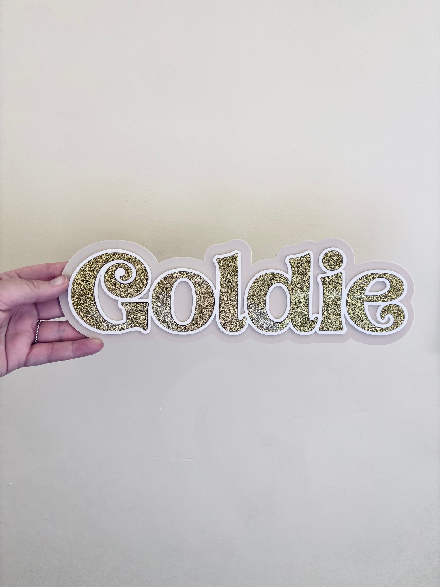 2 Layer Retro Sparkle Name Sign