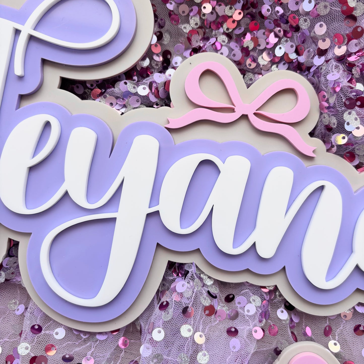 3 Layer Bow Name Sign