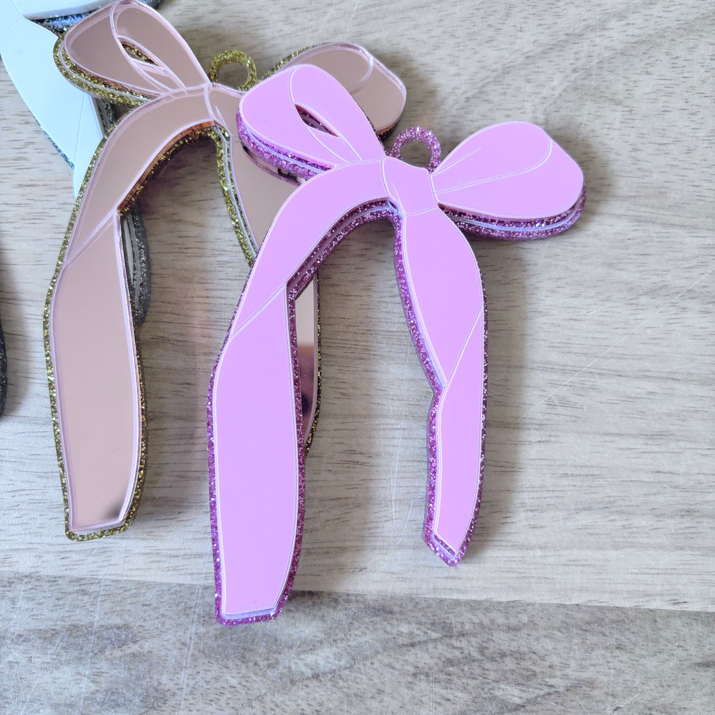 Acrylic Double Layer Bow Ornament (3pk)