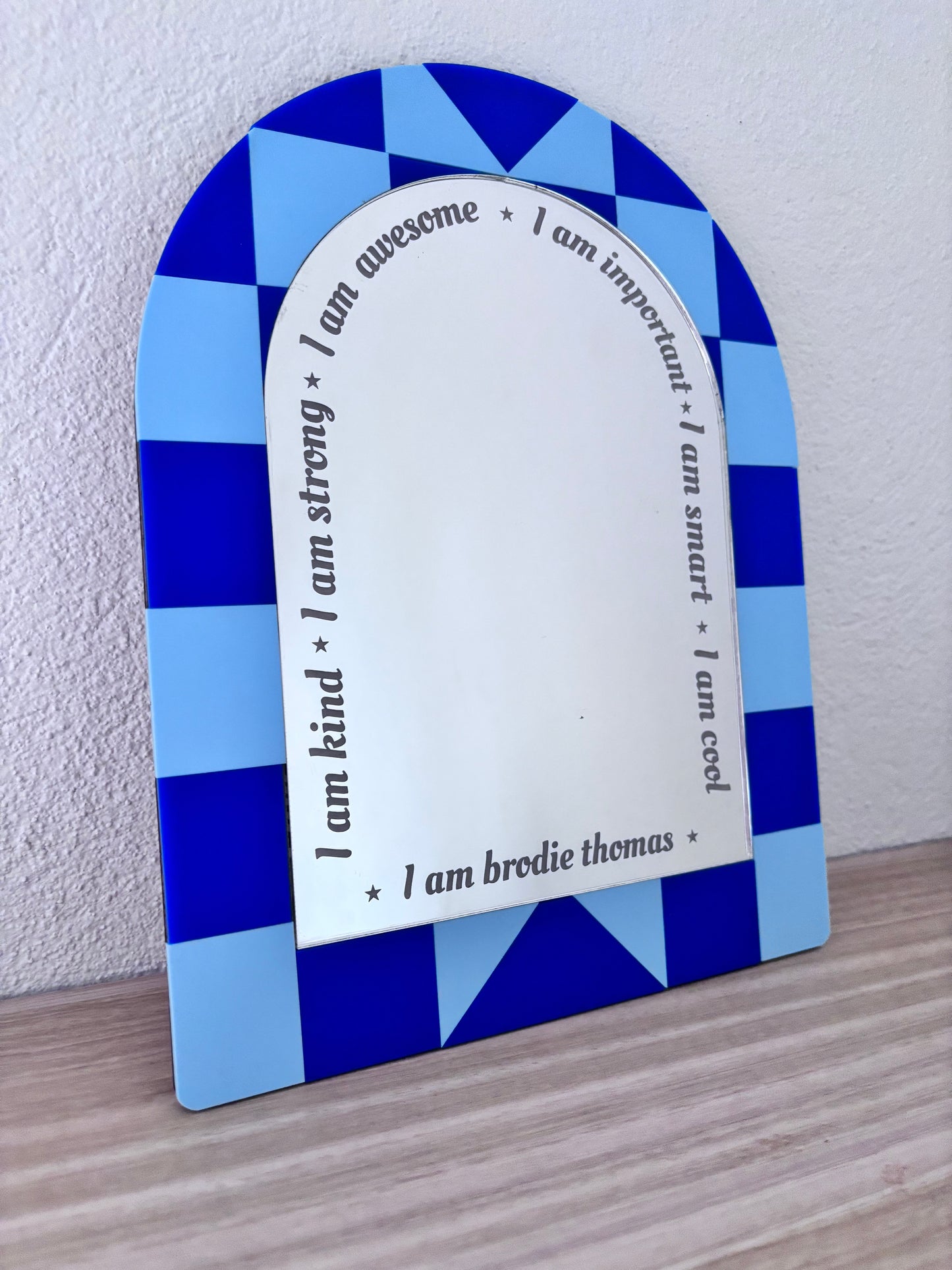 Personalised Affirmation Check Arch Mirror