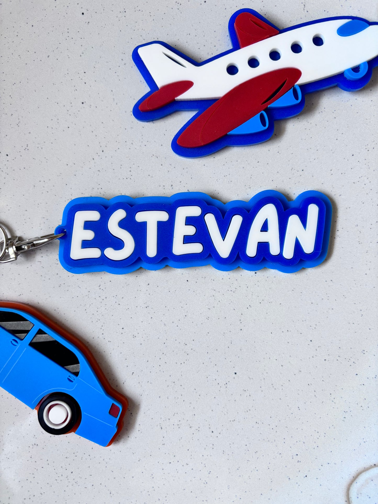 Multi Coloured Kids Name Keyring
