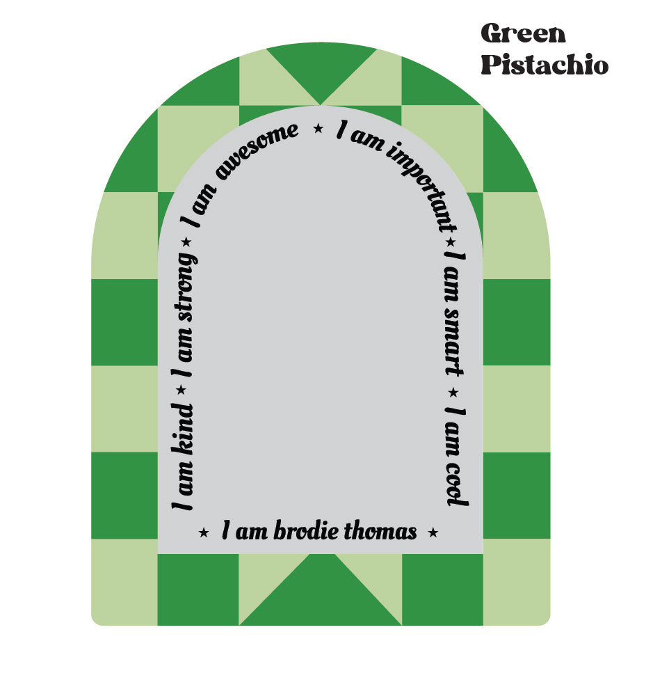 Personalised Affirmation Check Arch Mirror